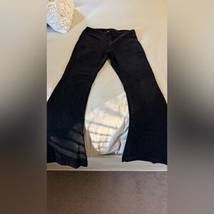 INC Denim Pull-On Flare Pants - Black